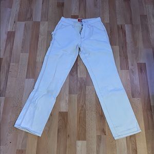 cream dickie’s straight leg pants